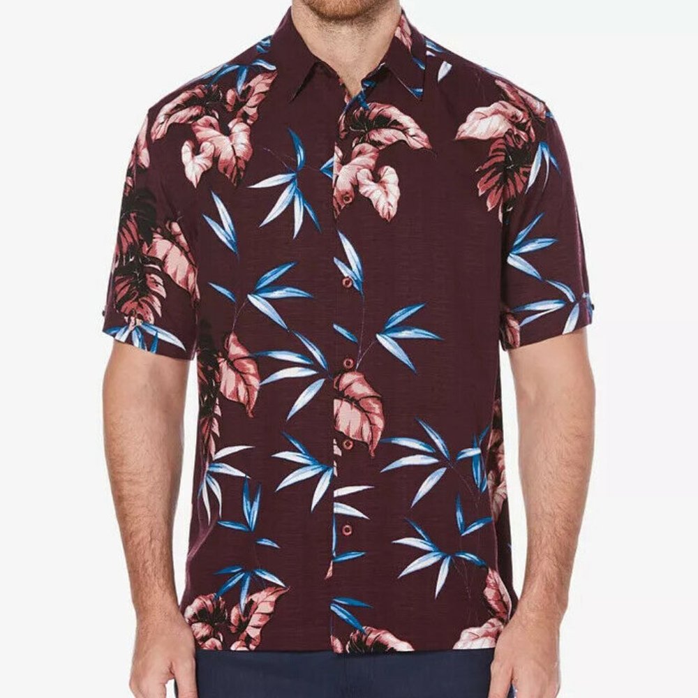 BIG AND TALL TROPICAL TEXTURED SHIRT